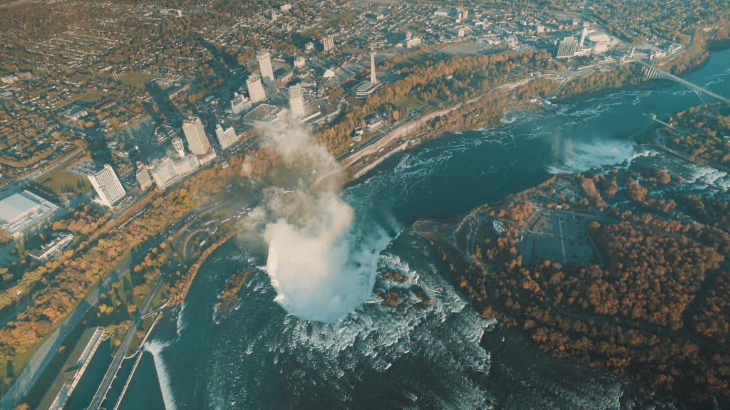 View of Niagara Falls from Helicopter