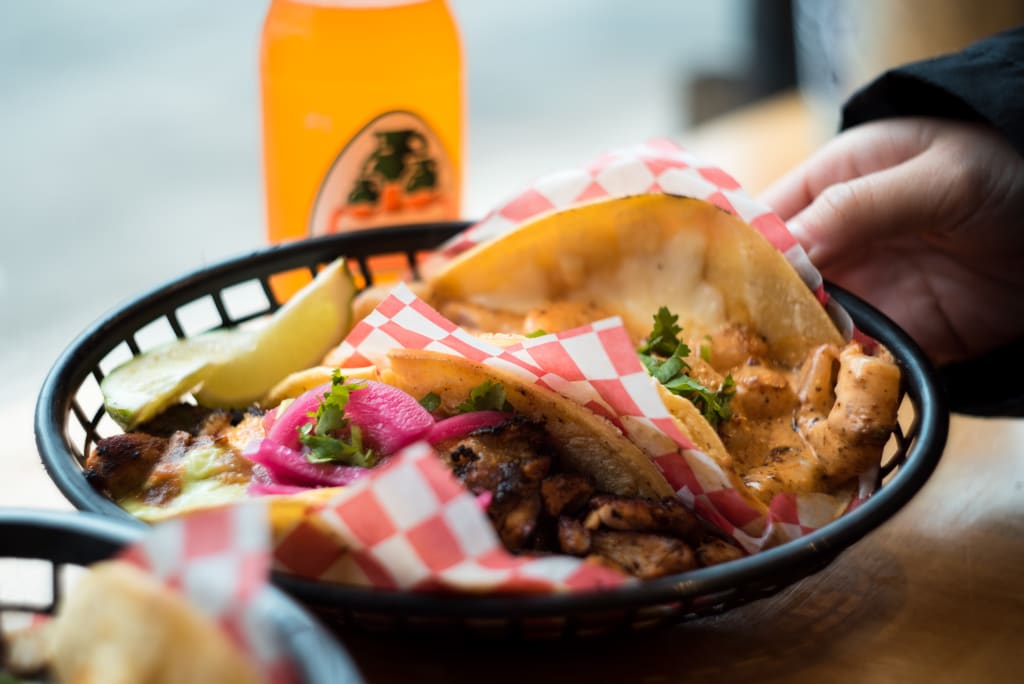 Close up photo of tacos