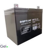 BATERIA MARCA SPTLINE SELLADA CON ELECTROLITO DE GEL DE CICLO PROFUNDO DE 12 VOLTIOS  Y 75 AMPERIOS DE CAPACIDAD
