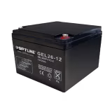 BATERÍA RECARGABLE DE GEL SELLADA DE 12 VOLTIOS 26 AMPERIOS IDEAL PARA SISTEMAS DE RESPALDO, ENERGÍA SOLAR Y EQUIPOS ELECTRÓNICOS
