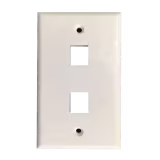 FACEPLATE NETLINKS DE 2 PUERTOS PARA CABLEADO ESTRUCTURADO CON DISEÑO ESTÁNDAR, COMPATIBLE CON KEYSTONE RJ45, INSTALACIÓN EN PARED Y ACABADO PROFESIONAL PARA REDES DE VOZ Y DATOS
