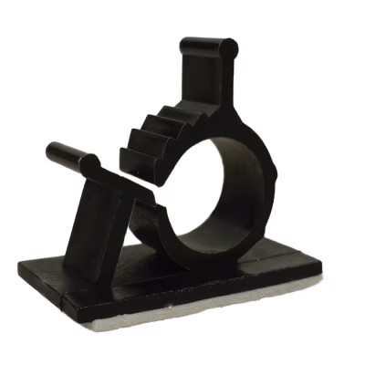 ABRAZADERA NEGRA AJUSTABLE PARA CABLES CON FONDO ADHESIVO
