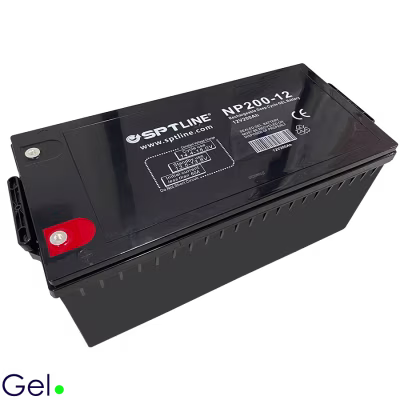 BATERIA SPTLINE DE GEL DE 12 VOLTIOS 200 AMPERIOS SIN DERRAMES, CICLO PROFUNDO