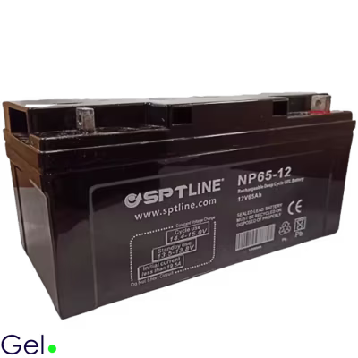 BATERIAS DE GEL DE CICLO PROFUNDO SPTLINE DE 12 VOLTIOS  Y 65 AMPERIOS