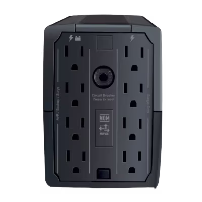 UPS CDP (CHICAGO DIGITAL POWER) MODELO R-UPR 508 NO BREAK CON REGULA PARADOR DE VOLTAJE INCORPORADO, CAPACIDAD DE 500VA/250W, DISEÑADO CON 8 TOMAS DE SALIDAS: 4 RESPALDO DE BATERÍA + AVR Y 4 CON SUPRESIÓN DE PICOS, BREAKER DE PROTECCIÓN CONTRA CORTO CIRCUITO O SOBRECARGA, MATERIAL ANTIFLAMA