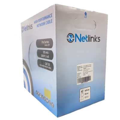 CABLE NETLINKS UTP CATEGORIA 5E 100% COBRE 24 AWG 4PARES / COLOR BLANCO IDEAL PARA INSTALACIONES DE LARGA DURACIÓN