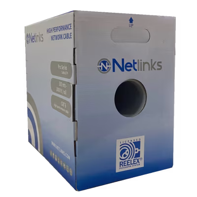 CABLE NETLINKS CATEGORIA 6 DE 100% COLOR AZUL COBRE CON 4 PARES CON GROSOR DE 0.53±0.01MM