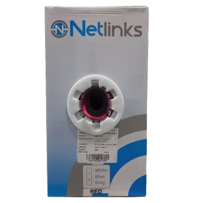 CABLE NETLINKS UT´P DE ALTA VELOCIDAD PARA INTERIORES DE 305 METROS / COLOR ROJO / 23 AWG / 4 PARES / ESTANDARES TIA/EIA/568 A;ISO/IEC 11801