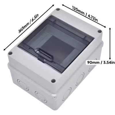 CAJA DE PROTECCION DE DISTRIBUCION DE CAJA DE DISYUNTOR ABS TRANSPARENTE TAPA ABATIBLE / CAJA DE DISTRIBUCION PARA INTERIORES Y EXTERIORES