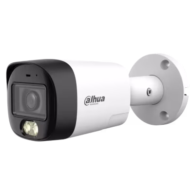 CÁMARA TIPO BULLET ANALOGA HDCVI DE 5 MP CON LENTE FIJO, DOBLE ILUMINACIÓN INTELIGENTE, VISIÓN NOCTURNA IR Y LUZ CÁLIDA, MICRÓFONO INTEGRADO, PROTECCIÓN EXTERIOR Y ALTA DEFINICIÓN PARA VIGILANCIA RESIDENCIAL Y COMERCIAL