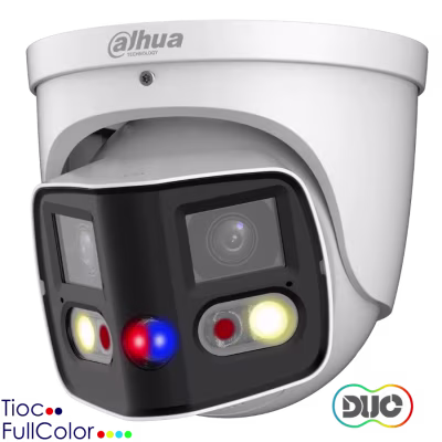 CAMARA IP WIZSENSE DE GLOBO OCULAR DE FOCAL FIJA Y EMPALME TIOC DUO DE 2X4MP / SMD4.0 / EPTZ / LUZ DUAL INTELIGENTE / DESARMADO DE UN TOQUE / DISUASION ACTIVA DE SIRENA Y LUZ Y PROTECCION IP67