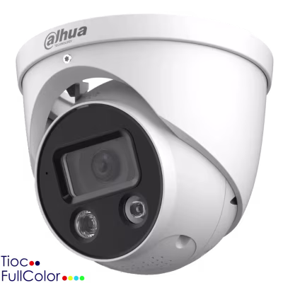CAMARA IP DOMO TIOC WIZSENSE DAHUA CON DISUACION ACTIVA FULL COLOR DE 4 MEGAPIXEL, LENTE FIJO DE 2.8MM, ALGORITMO AVANZADO DE APRENDIZAJE PROFUNDO CON PROTECCION PERIMETRAL Y DETECCION DE MOVIMIENTO INTELIGENTE.