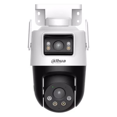 CAMARA EXTERIOR DE 3+3MPX CON DOBLE LENTE, WIFI, MOVIMIENTO HORIZONTAL Y VERTICAL / DETECCION INTELIGENTE DE DOBLE CANAL / BLUETOOTH / DETECCION HUMANA IA / SMART DUAL LIGHT / DETECCION DE VEHICULOS IA / MICRO SD Y ANGULOS DE LENTE DUAL AJUSTABLE