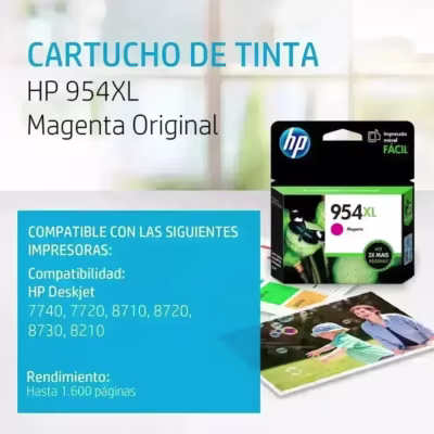 CARTUCHO DE TINTA HP 954XL COLOR MAGENTA ORIGINAL