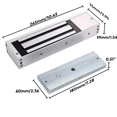 CERRADURA ELECTROMAGNÉTICA 1200LBS SPTLINE  12V MODO NC A PRUEBA DE FALLAS PARA SISTEMA DE CONTROL DE ACCESO