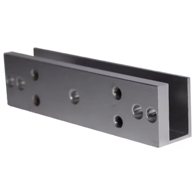 BASE TIPO U SPTLINE PARA CERRADURA MAGNÉTICA DE 300 LBS COMPATIBLE CON PUERTAS DE VIDRIO SIN MARCO EN SISTEMAS DE CONTROL DE ACCESO