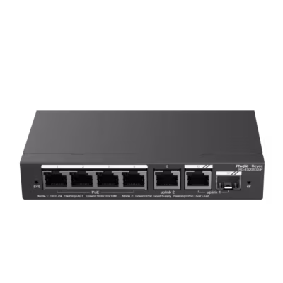 SWITCH GIGABIT RUIJIE REYEE DE 6 PUERTOS POE INTELIGENTE CON ADMINISTRACION EN LA NUBE PARA CAMARAS IP PUNTOS DE ACCESO Y TELEFONIA VOIP