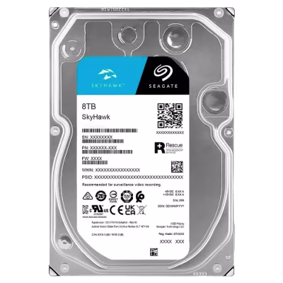 DISCO DURO SEAGATE SKYHAWK AI DE 8TB PARA VIDEOVIGILANCIA CONTINUA CON TECNOLOGÍA INTELIGENTE, 256MB DE CACHÉ, 7200RPM Y FORMATO 3.5 PULGADAS PARA SISTEMAS DE GRABACIÓN DE ALTO RENDIMIENTO