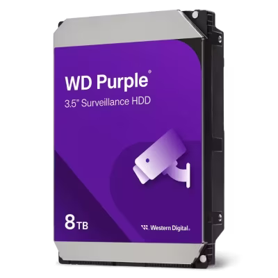 DISCO DURO PARA VIDEOVIGILANCIA WD PURPLE DE 8 TB, ALMACENAMIENTO OPTIMIZADO PARA SISTEMAS CCTV, GRABACIÓN CONTINUA 24-7 Y ALTA DURABILIDAD