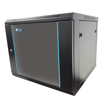 GABINETE DE 9U NETLINKS DESARMADO PARA PARED DE 600X600mm CON CAPACIDAD DE 2 ABANICOS Y APERTURA DE AMBOS LADOS