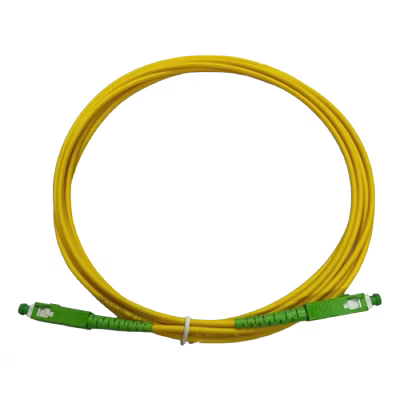 PATCHCORD DE FIBRA ÓPTICA MONOMODO DE 1 METRO CON CONECTORES SC/APC A SC/APC PULIDO ANGULADO ALTO RENDIMIENTO PARA REDES DE TELECOMUNICACIONES Y APLICACIONES DE DATOS