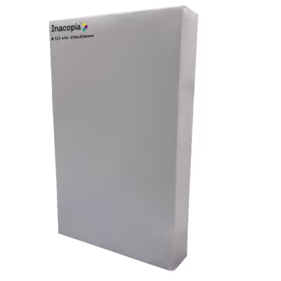 RESMA DE PAPEL INACOPIA ELITE 75GM2 / BOND / COLOR BLANCO / TAMAÑO CARTA 8 1/2 X 14´´/ 216X356MM / 20LB / DE 500 UNIDADES