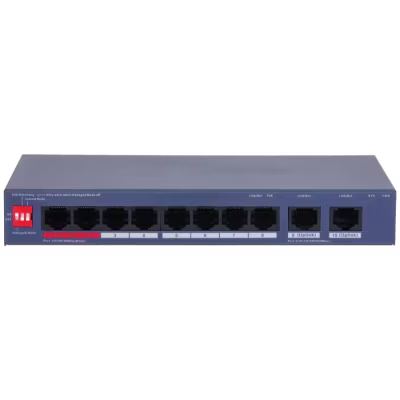 SWITCH DE ESCRITORIO ADMINISTRADO EN LA NUBE DE 10 PUERTOS CON 8 PUERTOS POE, 2 PUERTOS GIGABIT UPLINK, POTENCIA POE DE 110W, GESTIÓN REMOTA, POE WATCHDOG, TRANSMISIÓN POE DE LARGA DISTANCIA HASTA 250 METROS, PROTECCIÓN DE BUCLES, VLAN Y MONITOREO INTELIGENTE DE REDES CCTV