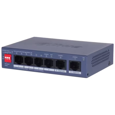 SWITCH DE ESCRITORIO GESTIONADO EN LA NUBE DE 6 PUERTOS CON 4 PUERTOS POE, 2 PUERTOS GIGABIT UPLINK, ADMINISTRACIÓN REMOTA INTELIGENTE Y ALTO RENDIMIENTO PARA REDES CCTV Y EMPRESARIALES