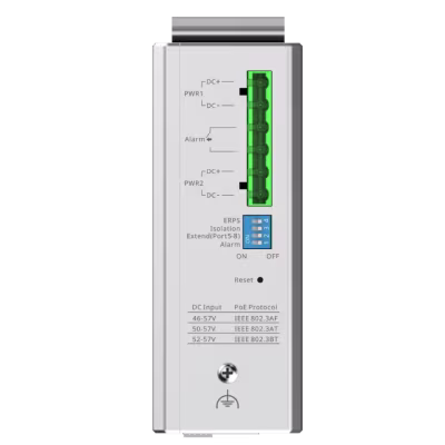 SWITCH INDUSTRIAL GESTIONADO EN LA NUBE DE 10 PUERTOS GIGABIT CON 1 PUERTO PoE++ DE ALTA POTENCIA, 7 PUERTOS PoE+ PARA DISPOSITIVOS IP Y 2 PUERTOS UPLINK SFP PARA CONEXIONES DE FIBRA ÓPTICA