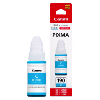 BOTELLA DE TINTA CANON GI-190 CYAN | PARA PIXMA G2110 / G3110 / G4100 / G4110