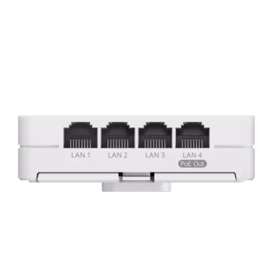 PUNTO DE ACCESO WIFI 6 AX3000 DE PARED DOBLE BANDA CON 4 PUERTOS GIGABIT ETHERNET, MU-MIMO, OFDMA, POE OUT, ADMINISTRACIÓN EN LA NUBE Y ALTO RENDIMIENTO PARA HOTELES, OFICINAS Y REDES EMPRESARIALES
