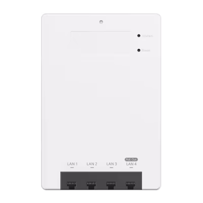 PUNTO DE ACCESO WIFI 6 AX3000 DE PARED DOBLE BANDA CON 4 PUERTOS GIGABIT ETHERNET, MU-MIMO, OFDMA, POE OUT, ADMINISTRACIÓN EN LA NUBE Y ALTO RENDIMIENTO PARA HOTELES, OFICINAS Y REDES EMPRESARIALES