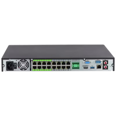 GRABADOR DE VIDEO EN RED NVR DE 16 CANALES CON 16 PUERTOS POE, WIZSENSE, SOPORTE PARA 2 DISCOS DUROS, COMPRESIÓN H.265+, DETECCIÓN INTELIGENTE POR IA Y RESOLUCIÓN HASTA 32 MP