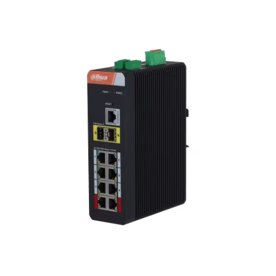 Switch gigabit industrial gestionado de 10 puertos Dahua 8 puertos PoE PoE Watchdog