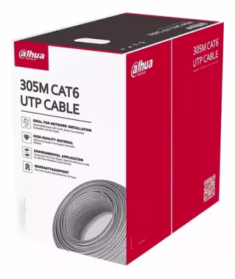 Cable UTP Dahua CAT6 100% Cobre 305m Interior Color: Gris