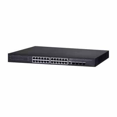 Switch 28 Puertos Gigabit Dahua PoE 24 Puertos Base-T 24 Puertos Base-X