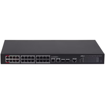 Switch Dahua 28 Puertos Gigabit administrado / PoE / Puerto Óptico 2 / Gestión de red de 2 capas