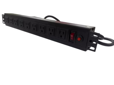PDU basico de energia con 9 tomas NEMA 5-15R Rackeable NETLINK / Input: 110Vac ,15A-1650W / Output: 110Vca
