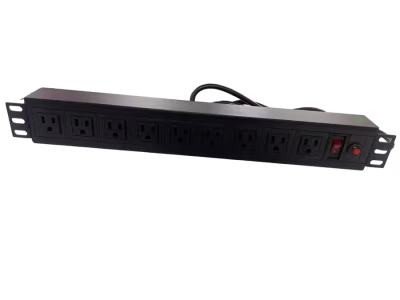PDU basico de energia con 9 tomas NEMA 5-15R Rackeable NETLINK / Input: 110Vac ,15A-1650W / Output: 110Vca