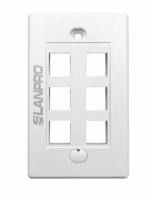 Tapa frontal de pared 6 puertos para Cajetin de Pared