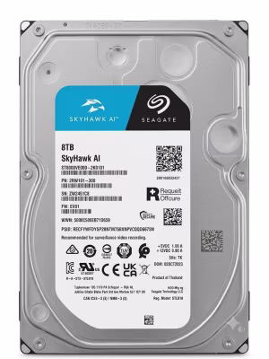 SKYHAWK DE SEAGATE DISCO DURO 8TB SATA III 3.5" MODELO HDD- ST8000VX0002 PARA VIDEOVIGILANCIA 24-7, SOPORTE PARA HASTA 64 CÁMARAS HD, 6GBs, 256MB DE CACHÉ, COMPONENTES RESISTENTES A MANCHAS, TECNOLOGÍA DE VIBRACIÓN GIRATORIA, 8+ BAHÍAS