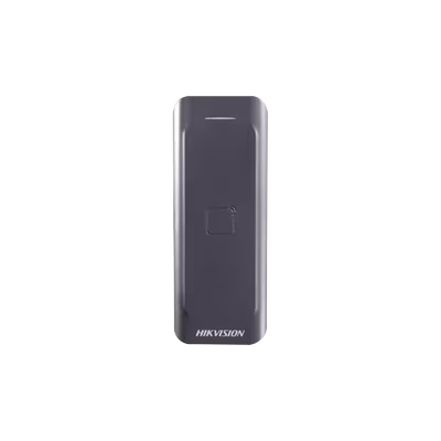 Lector de Proximidad HIKVISION / Wiegand 26-32Bits / RS-485 / tarjetas (MIFARE 13.56Mhz) / IP65 / Diseño Watchdog / No incluye Transforma