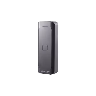 Lector de Proximidad HIKVISION / Wiegand 26-32Bits / RS-485 / tarjetas (MIFARE 13.56Mhz) / IP65 / Diseño Watchdog / No incluye Transforma