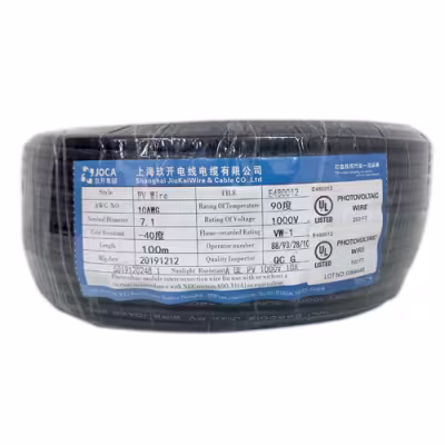 Cable para paneles solares / Bobina de 100Mts / Calibre: 10AWG / Rango de voltaje: 1000V / Color negro