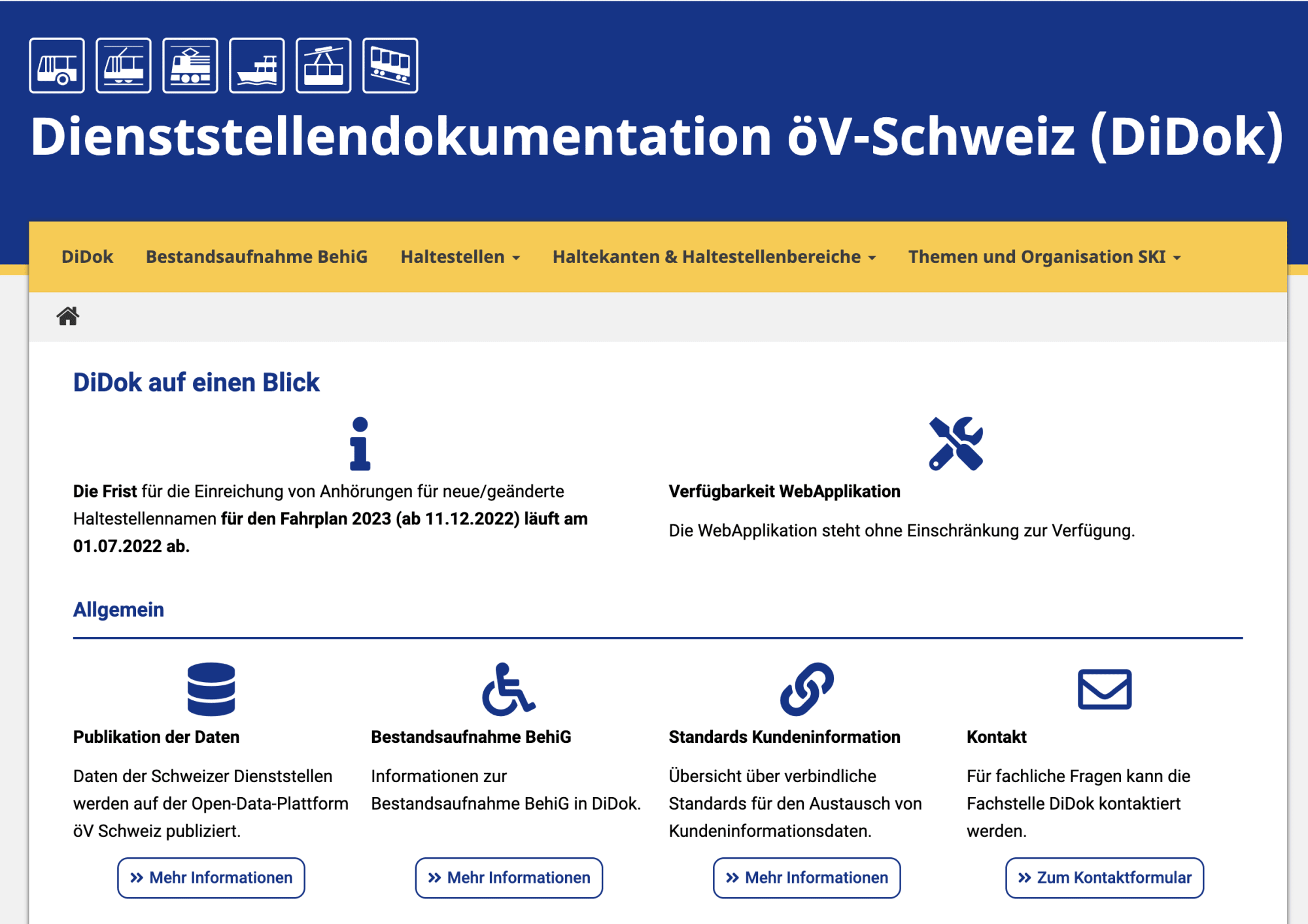 Von Unternehmen des öffentlichen Verkehrs verlangt der Gesetzgeber die Bereitstellung der Daten zur Barrierefreiheit auf der Plattform DiDok.