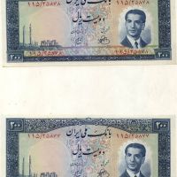 قیمت اسکناس 200 ریال سری چهارم جفت بانکی