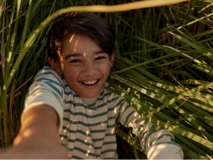 playing in grass