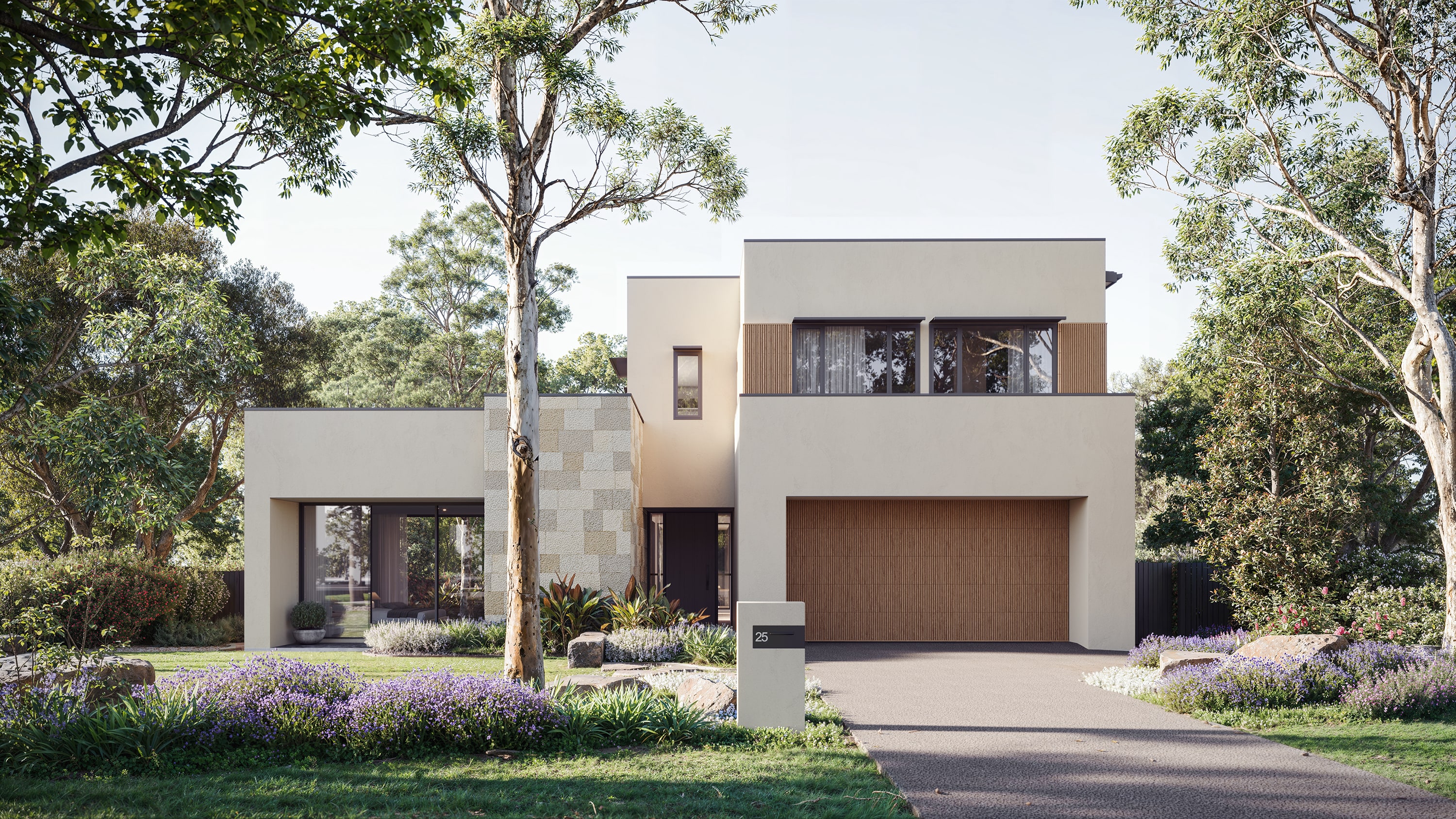 Artist's impression of exterior of 25 Murrua Road, North Turramurra