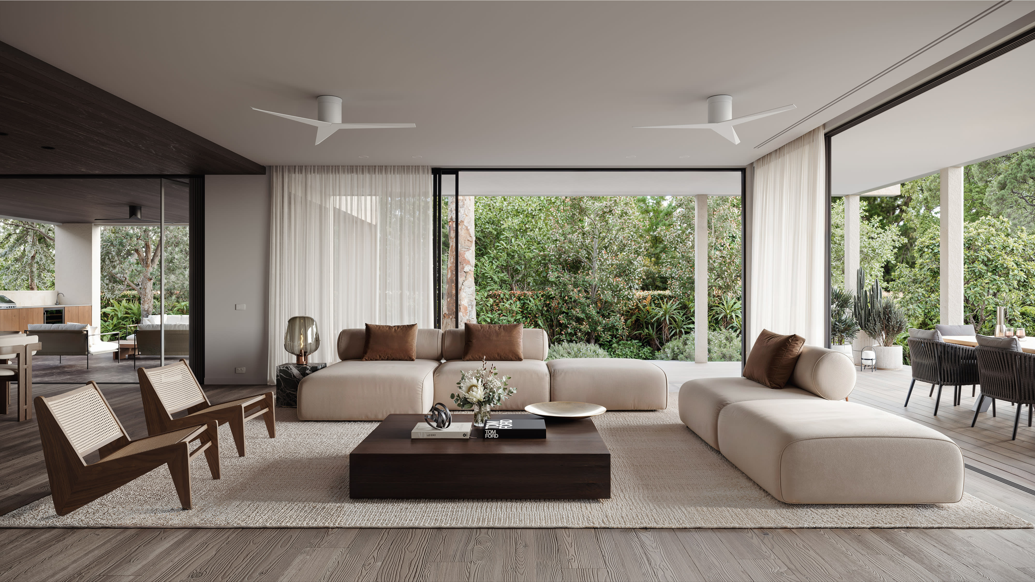 Artist's impression of living room in 1 Murrua Road, North Turramurra