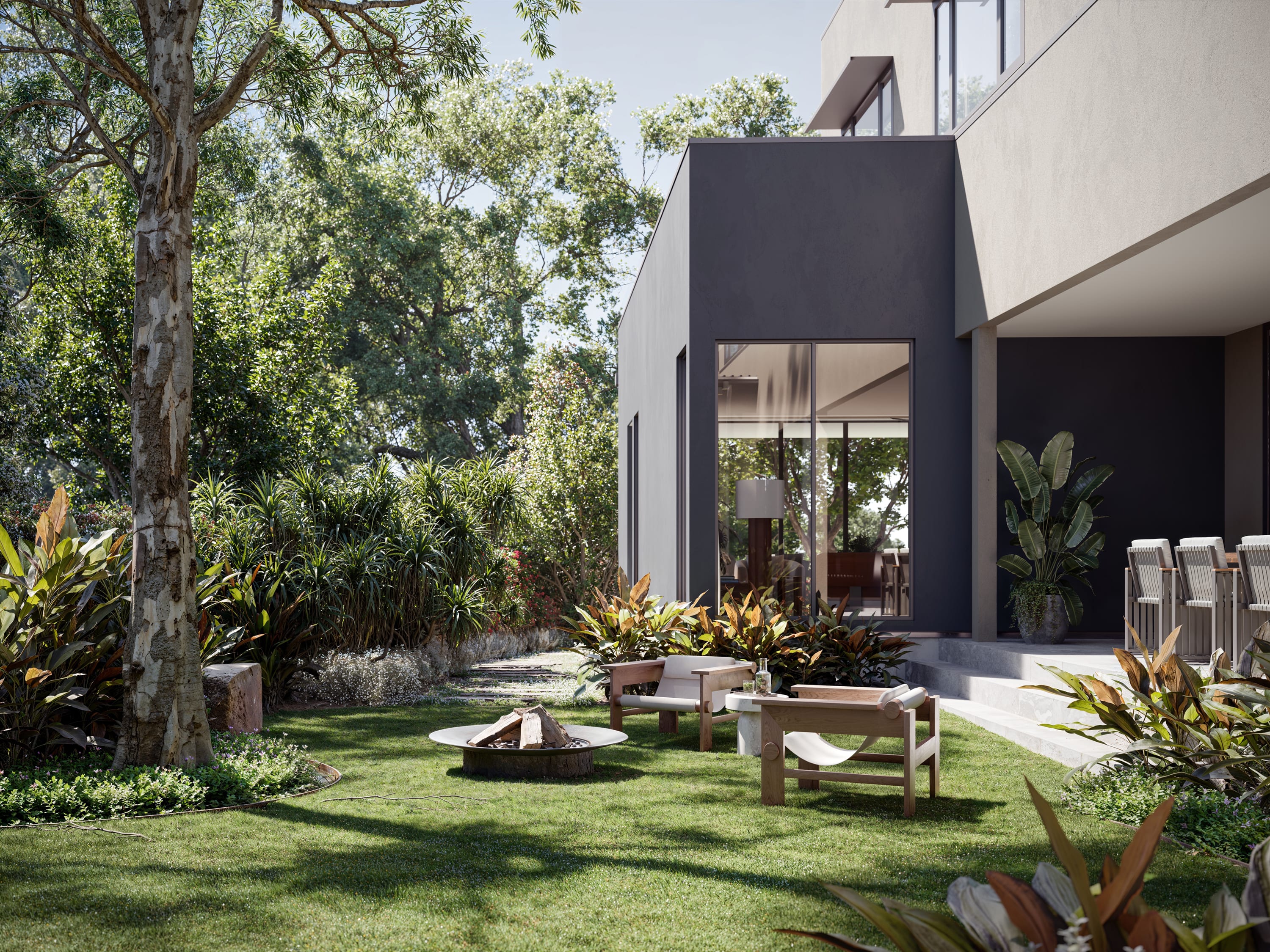 Artist's impression of garden in 25 Murrua Road, North Turramurra